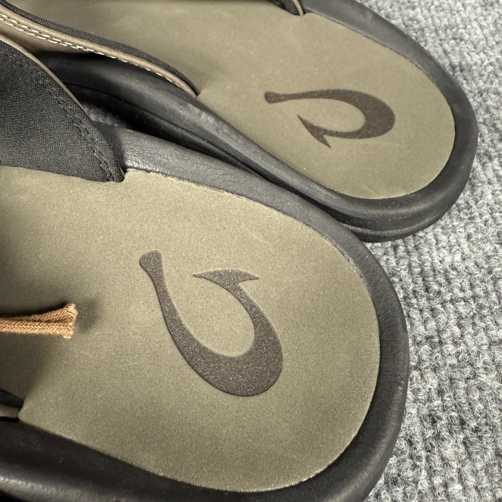 New Olukai Mens Size 8 Sandals Ohana Olive Green Beach Flip Flop Slippers - Picture 6 of 7